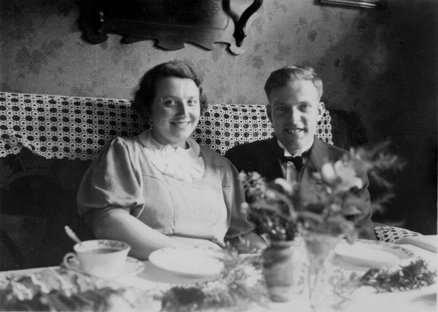 Grandparents in kitchen